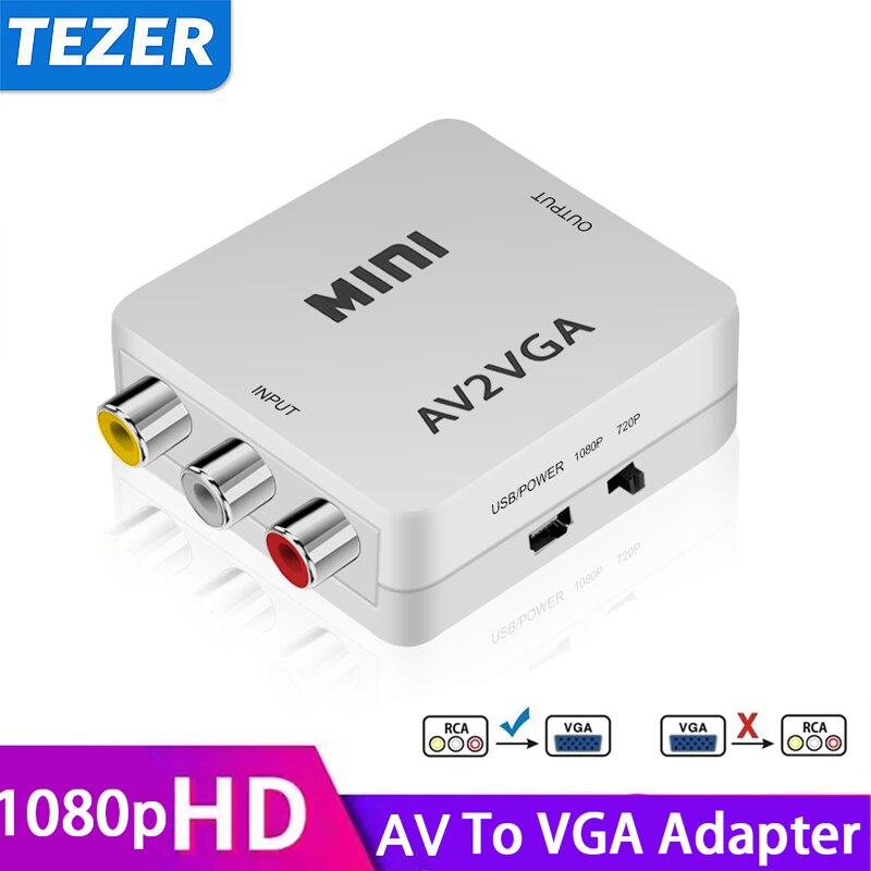 AV RCA CVBS to VGA  , TV ڽ PC Ϳ, HDTV,  ̺ , 1080P VGA to AV RCA 